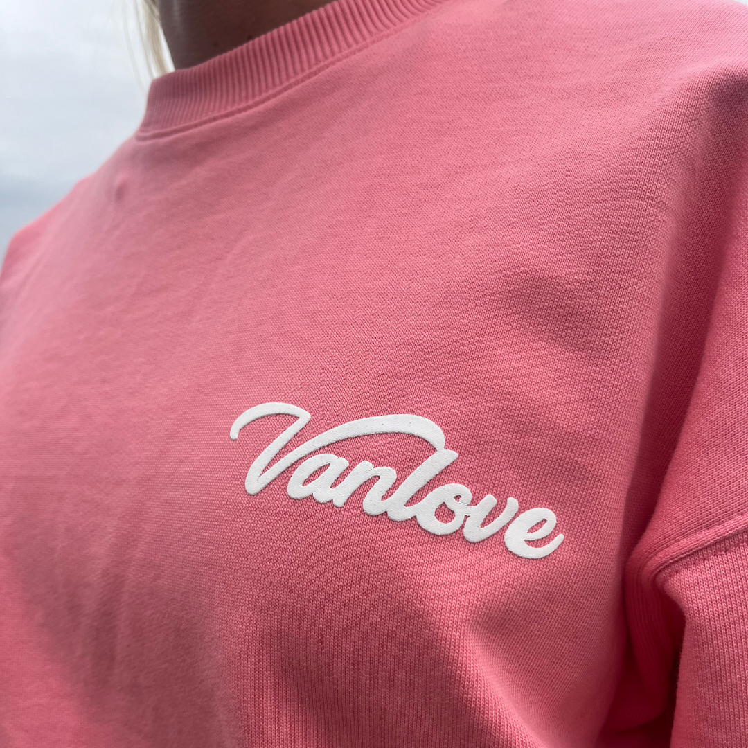Puff Print Sweatshirt - Pink Joy