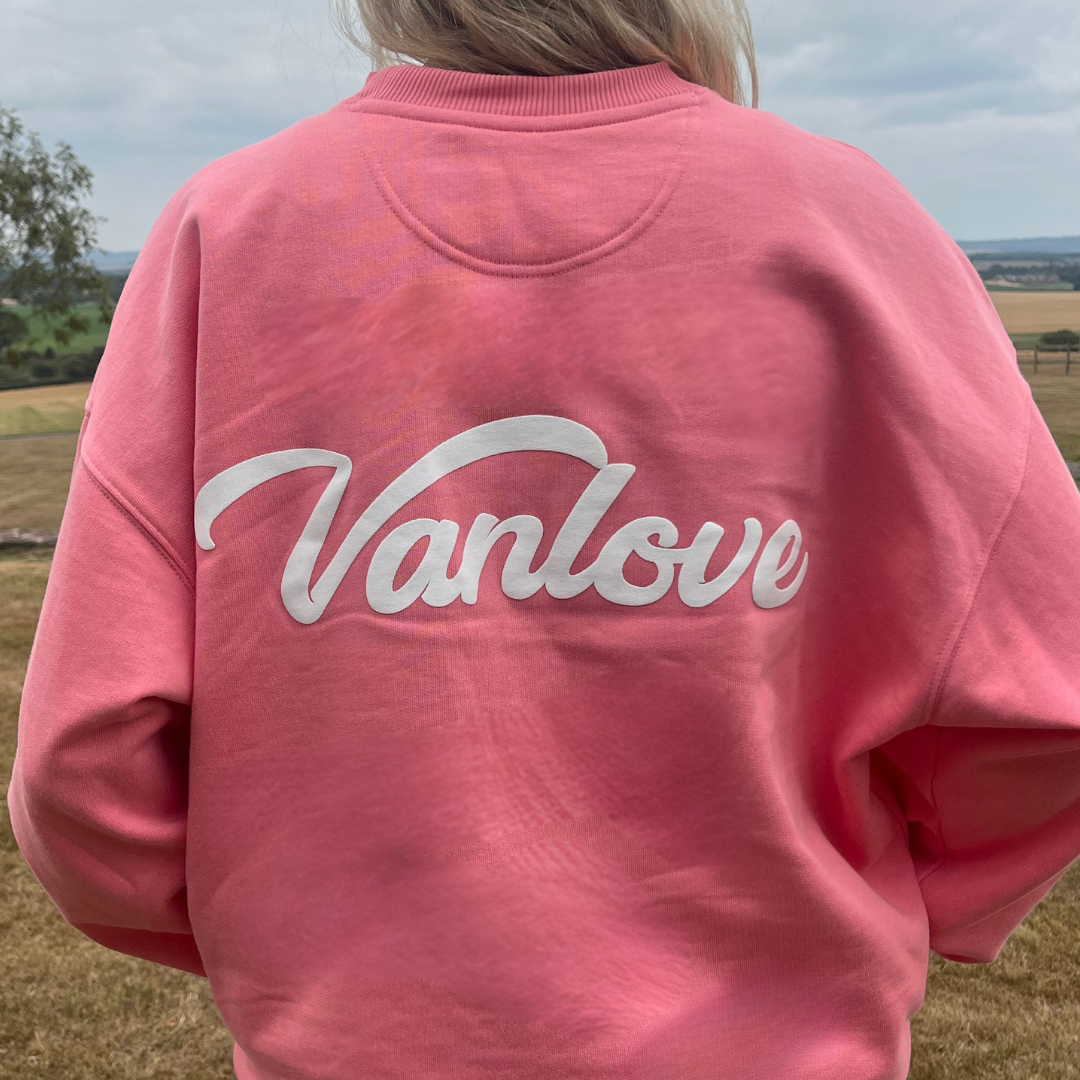 Puff Print Sweatshirt - Pink Joy