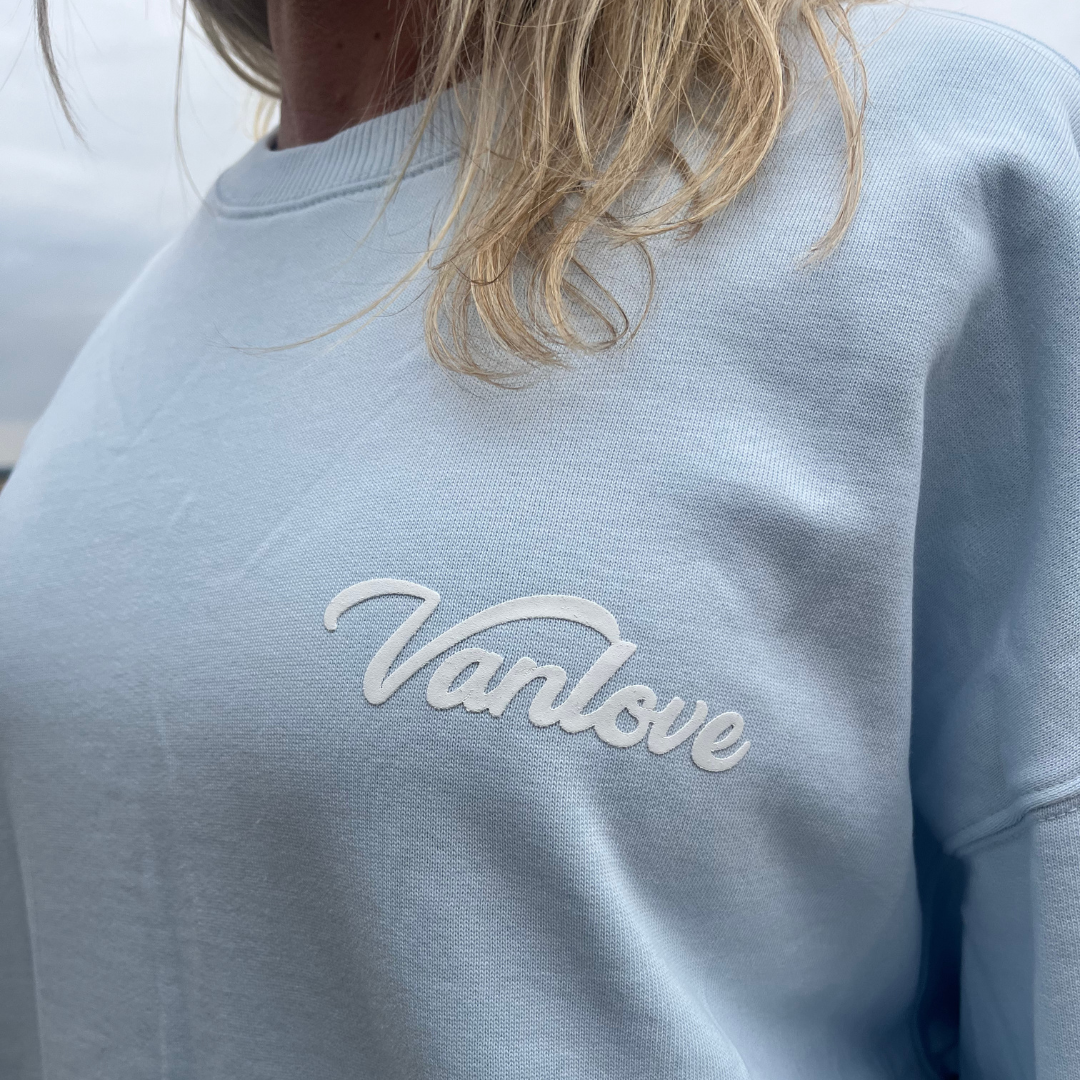 Puff Print Sweatshirt - Blue Ice