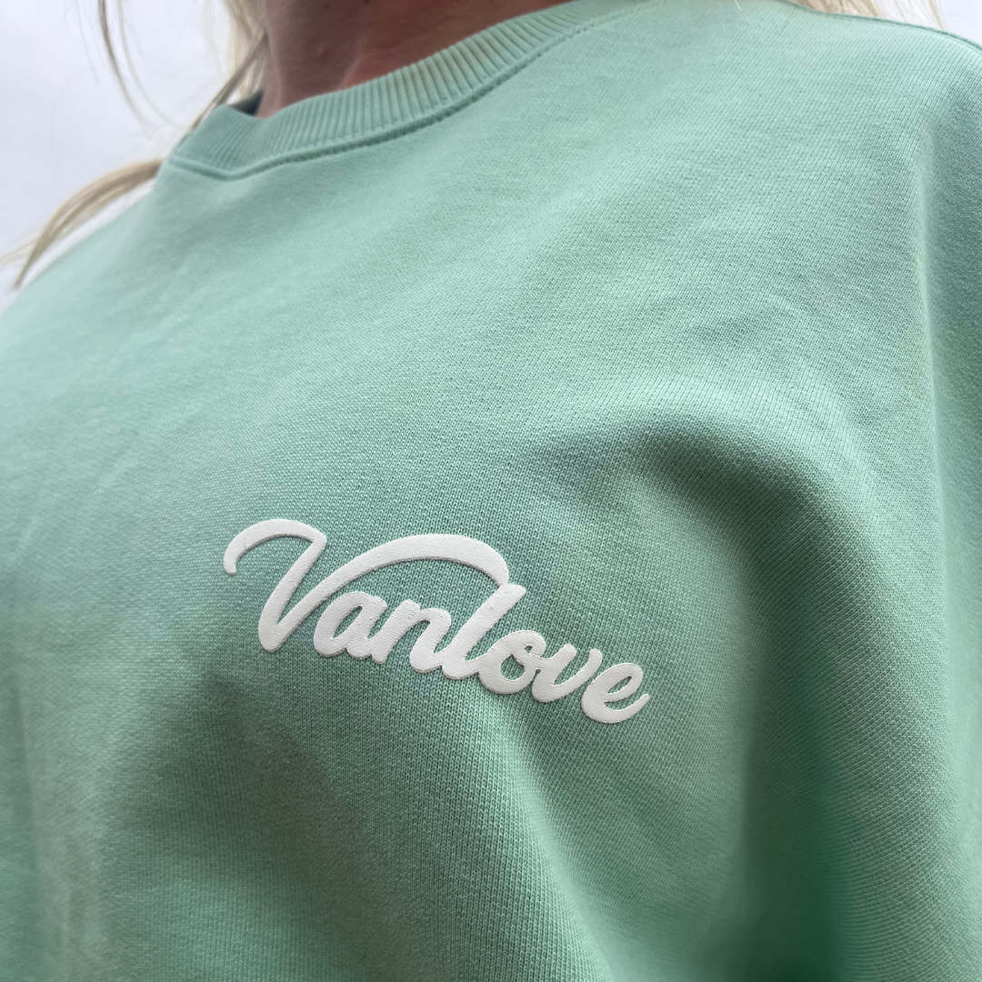 Puff Print Sweatshirt - Misty Jade