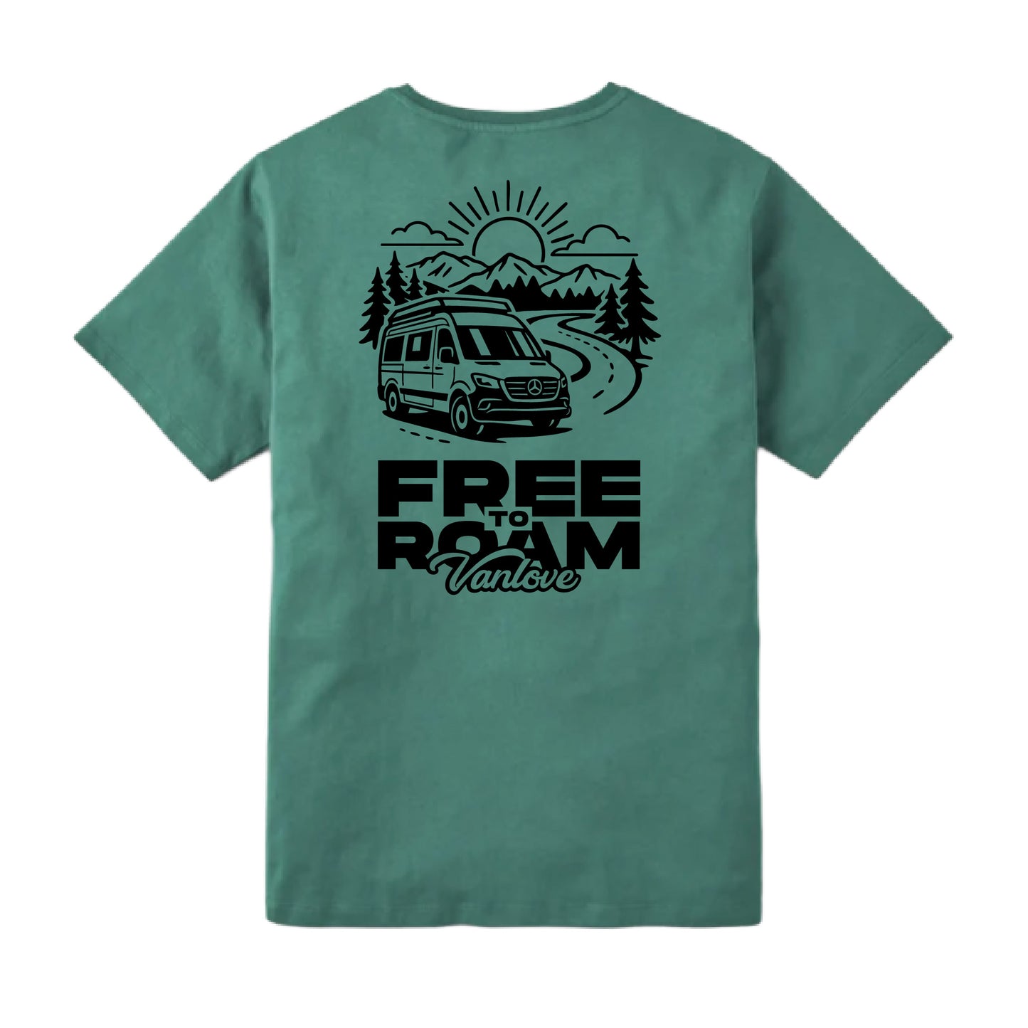 Vanlove Free to Roam Tee - Green (back)