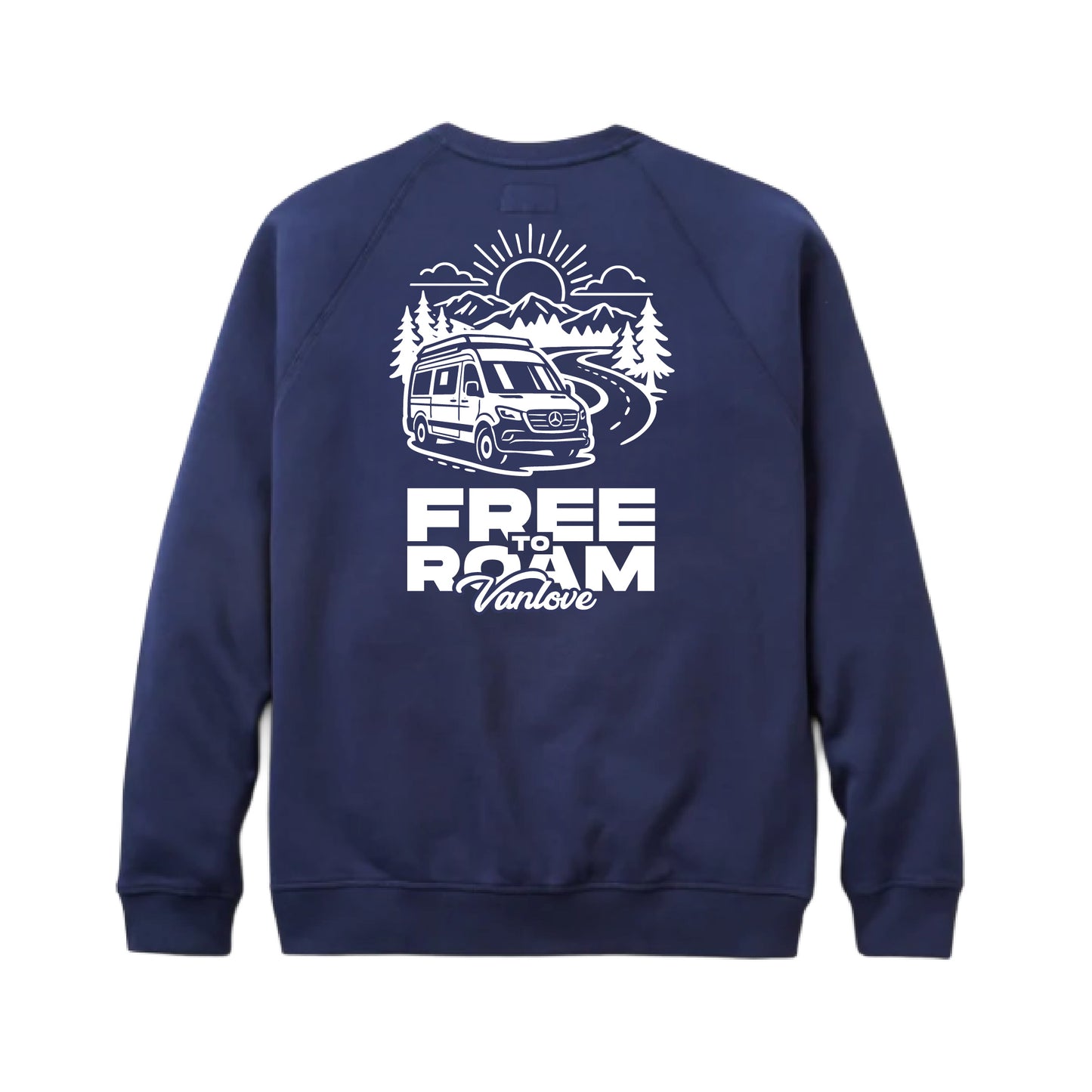 Vanlove Free to Roam Crew Sweatshirt - Navy (back)
