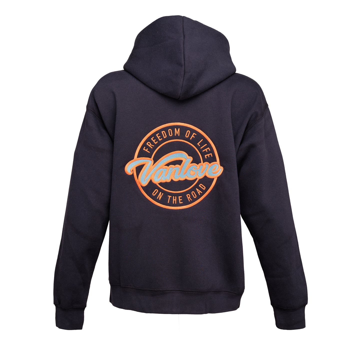 Embroidered Zip Hoodie - Electric Navy