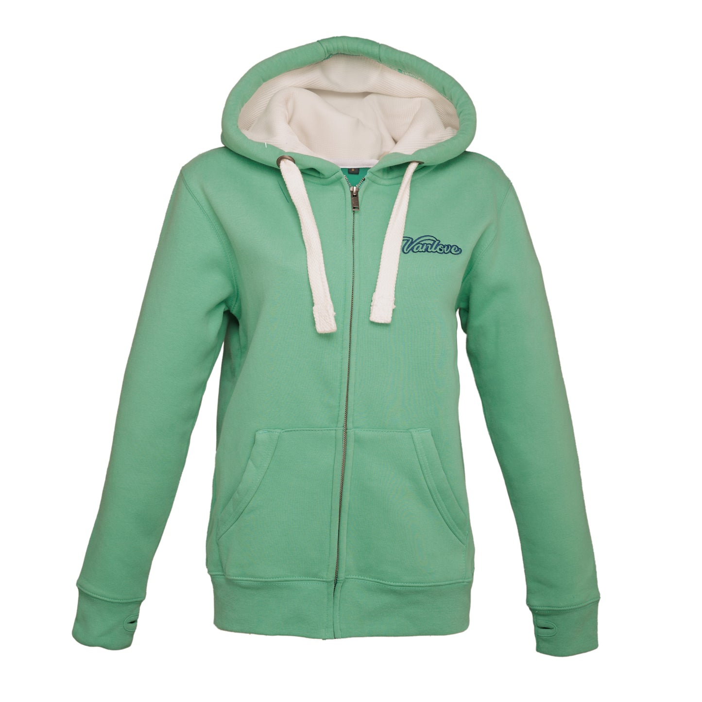 Embroidered Zip Hoodie - Spearmint