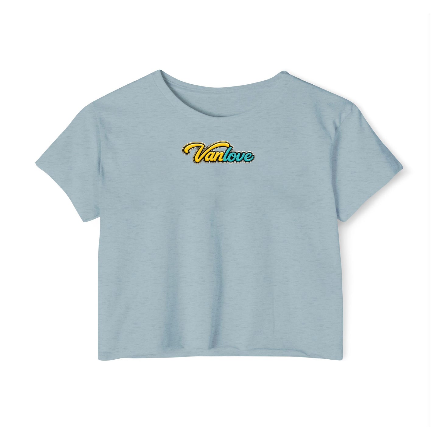 Vanlove Signature Cropped Tee - Light Blue (front)
