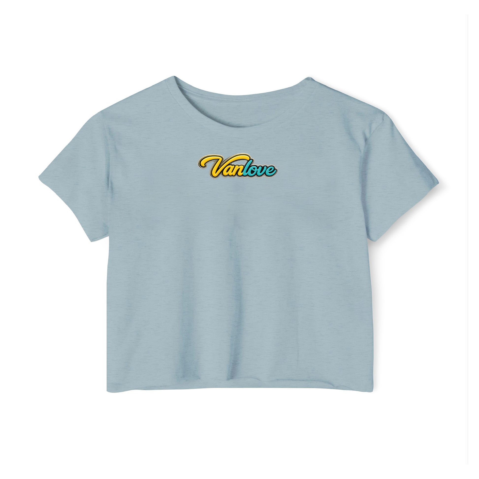 Vanlove Signature Cropped Tee - Light Blue (front)