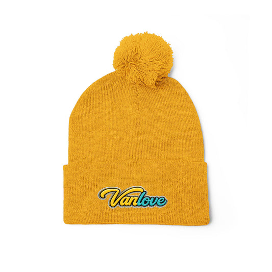 Vanlove Signature Pom Pom Beanie - Mustard