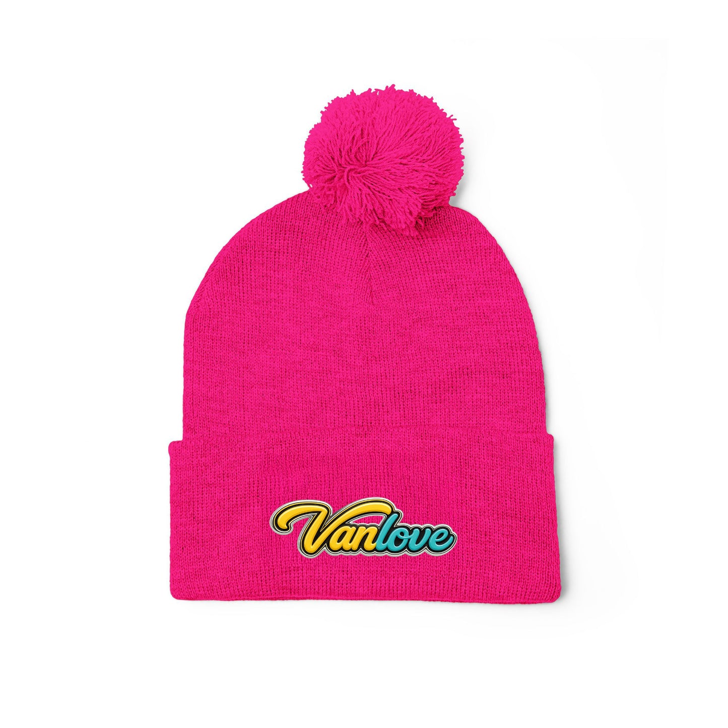 Vanlove Signature Pom Pom Beanie - Pink