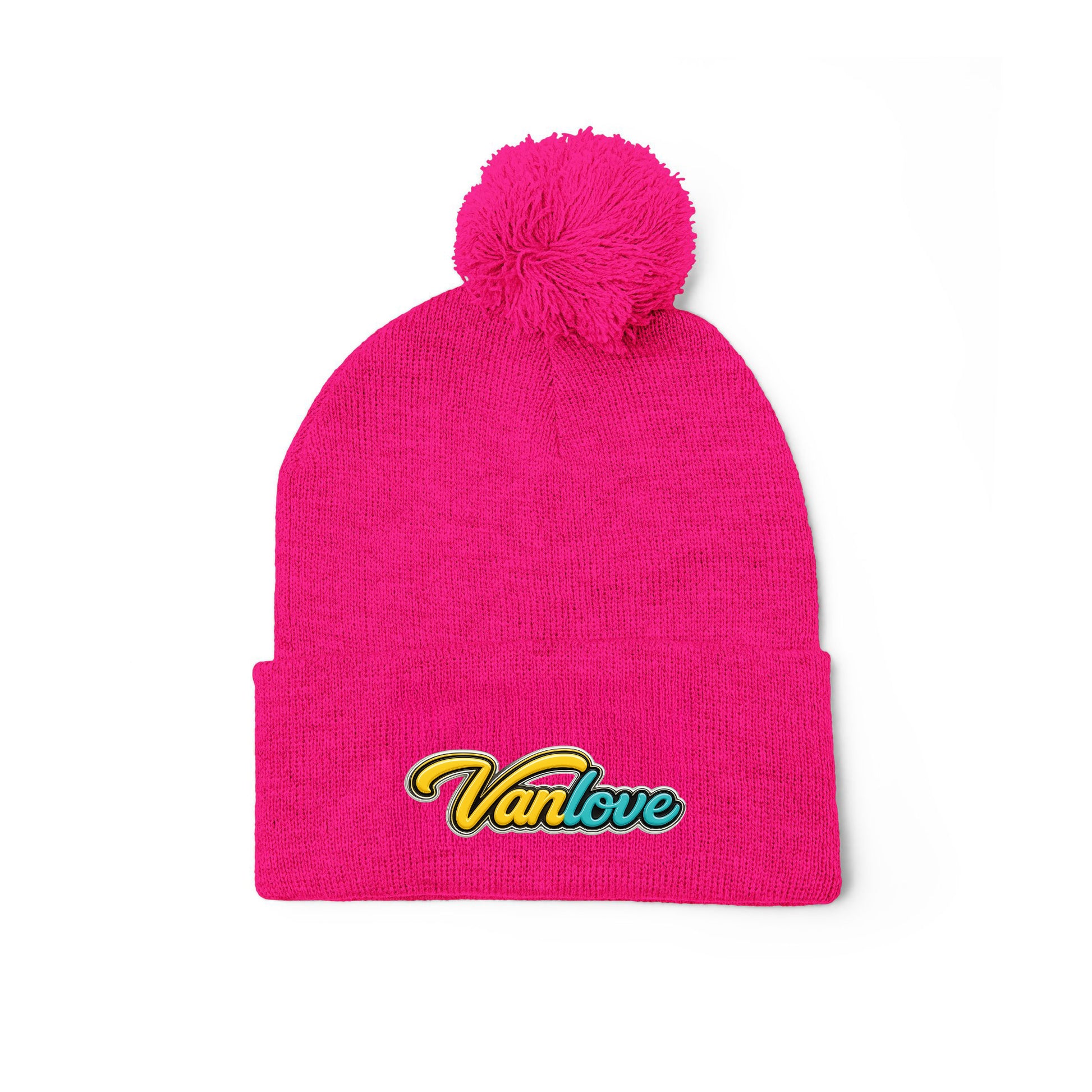 Vanlove Signature Pom Pom Beanie - Pink
