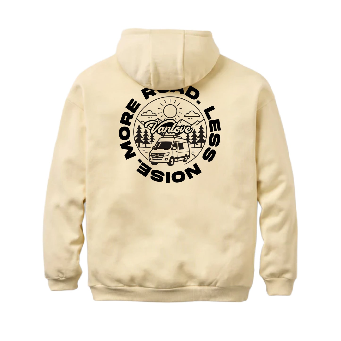 Vanlove More Road, Less Noise Hoodie - Cream (back)