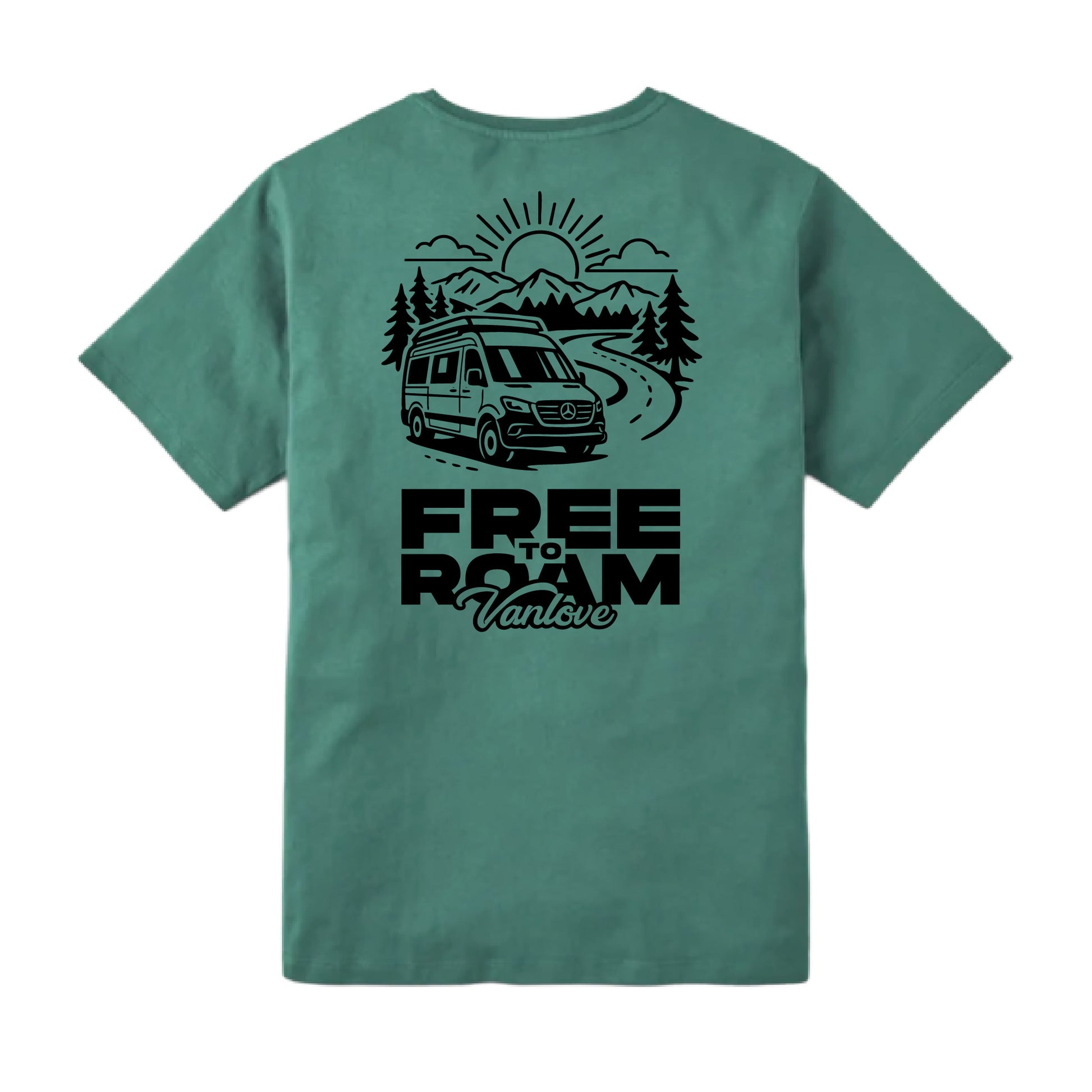 Vanlove Free to Roam Tee - Green (back)