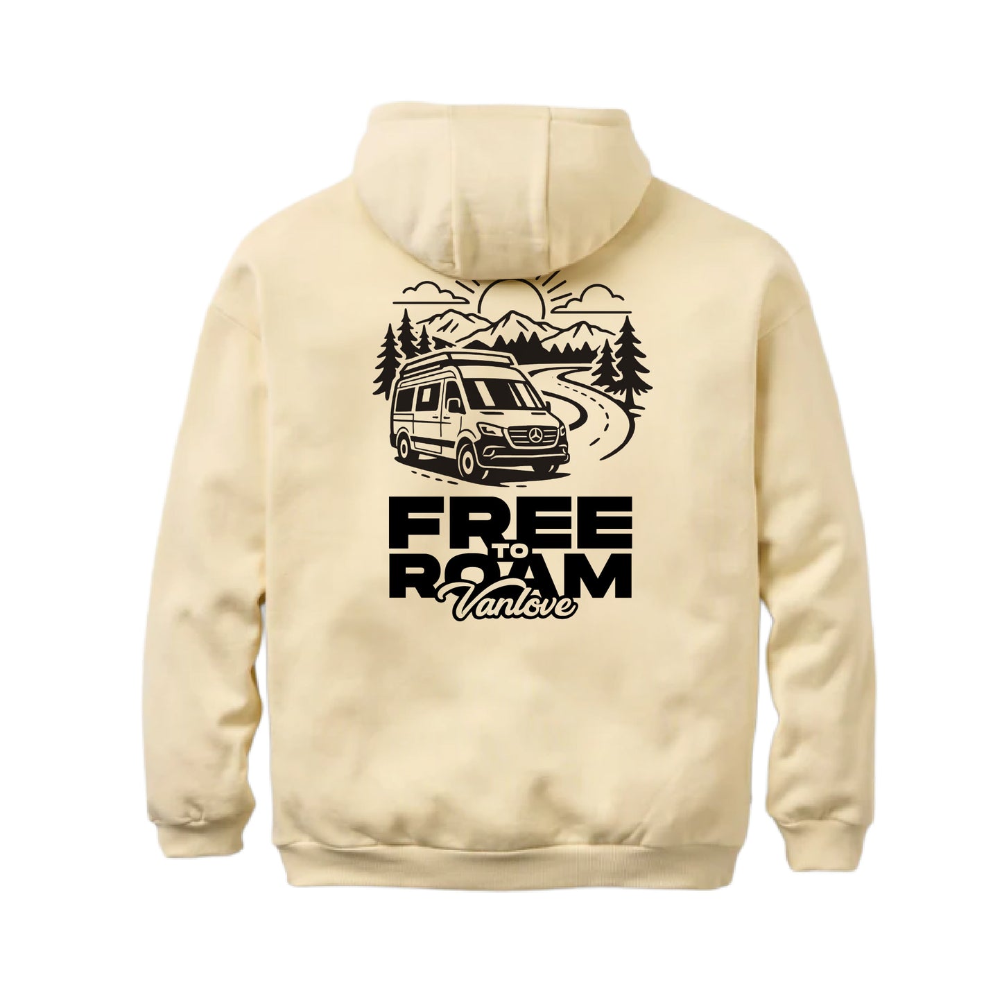 Vanlove Free to Roam Hoodie - Cream (back)
