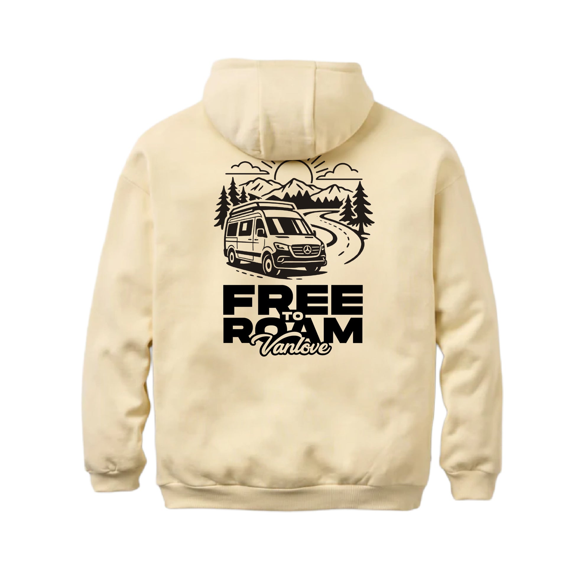 Vanlove Free to Roam Hoodie - Cream (back)